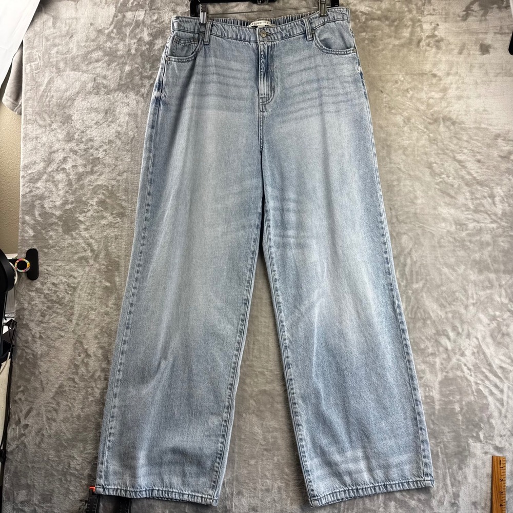 Celebrity Pink Wide Leg Jeans Women XL Light Blue Elastic Waist CP1576 (1904)